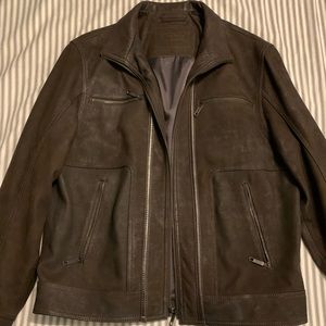 Roundtree & Yorke Lambskin Leather Jacket Size Medium
